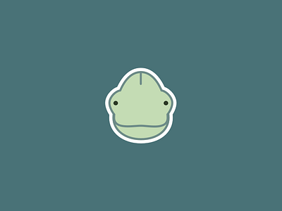 Chameleon sticker baby beautiful chameleon chubby cute flat green icon illustration pastel sticker sweet