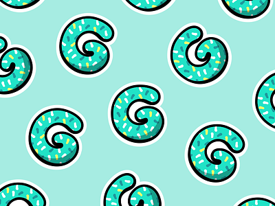 Logo Pattern brand cute donuts flat friendly green icon letter logo pattern ui