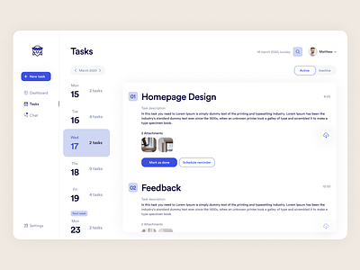 Task Manager dashboard design figma home interface logo product design ui user experience ux