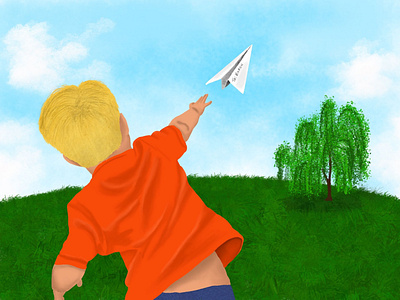 Paper Plane illustration procreate