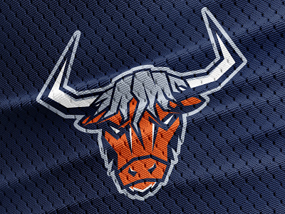 Yak Jersey baseball blue bull cow design horns illustration logo orange procreate sketch sports t shirt vector wiffle yak