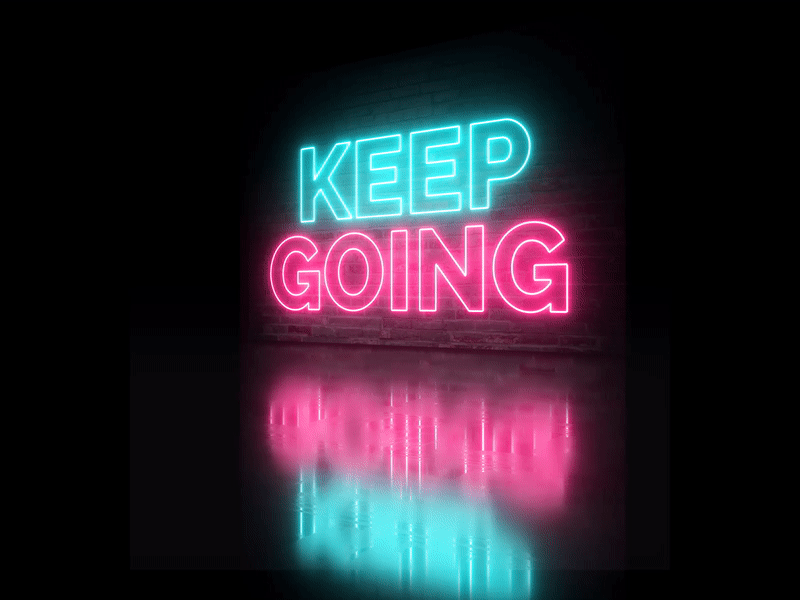 Keep Going after effect animation brick keep going light neon texture