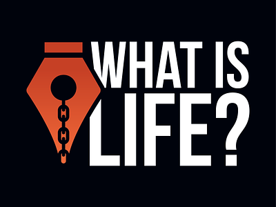 What Is Life? Podcast Logo ball and chain design illustration jail life sentance logo pen podcast poem prison red sketch vector writing