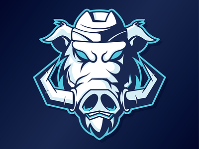 Rockford Ice Hogs Logo blue branding design illustration logo procreate sports vector