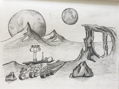 Mars Sketch mars pencil rover sketch