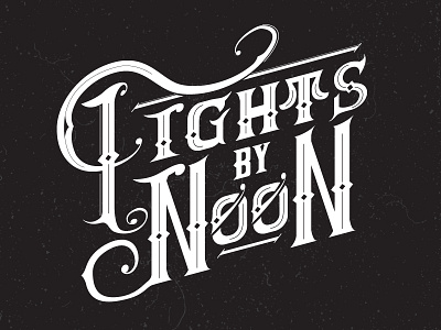 Fights By Noon black and white lettering logo