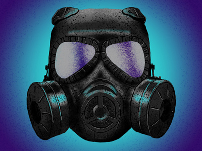 Gas Mask blue gas mask gritty grunge illustration purple sketch