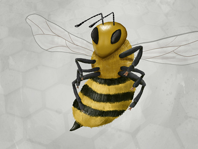 BEE bee digital painting illustration