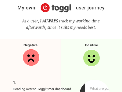 My Toggl User Journey toggl user journey ux