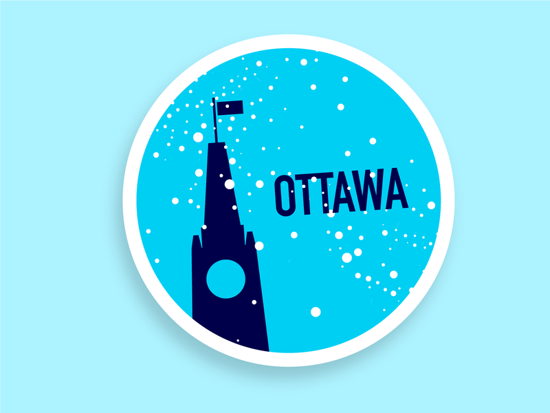 Ottawa sticker design dribbbleweeklywarmup illustration ottawa sticker