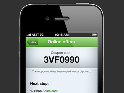 iOS Coupon coupons ios iphone mobile