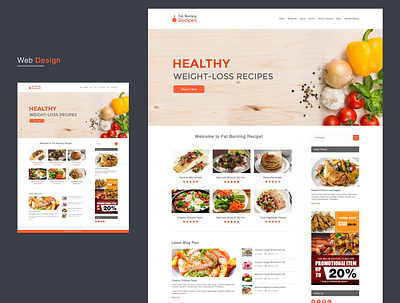 Food web design design food recipe restaurant simple webdesign