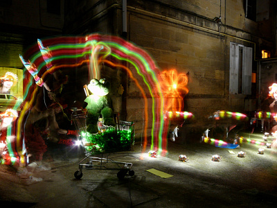 Dans ma rue (In my street) light painting photography