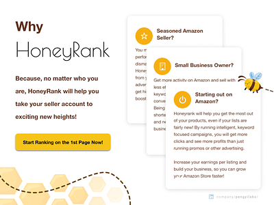 HoneyRank Amazon Keyword Rating Website Design