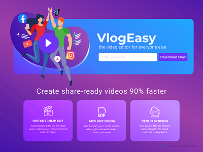 VlogEasy Fast Video Editor with Jump Cut Design