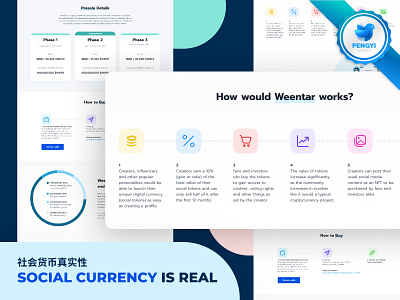 Weentar blue branding design illustration landing page logo ui web web design website