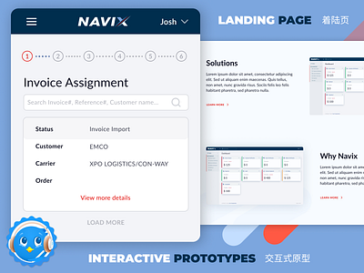 Navix blue branding design illustration landing page logo ui web web design website