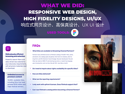 FilmHub design landing page ui user interface ux web web design web development website