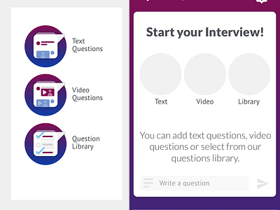 Interview App Prototype app interview messages question video