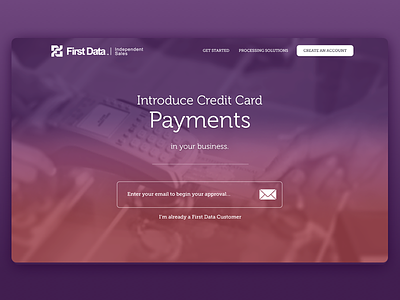 First Data Card Payments Landing Page Design landing page payments