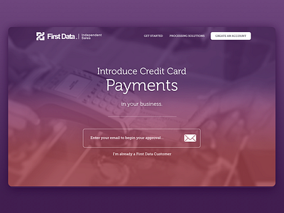 First Data Card Payments Landing Page Design