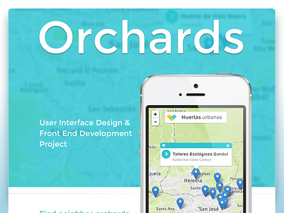 Urban Orchards Mobile Webapp blue map mobile app orchards