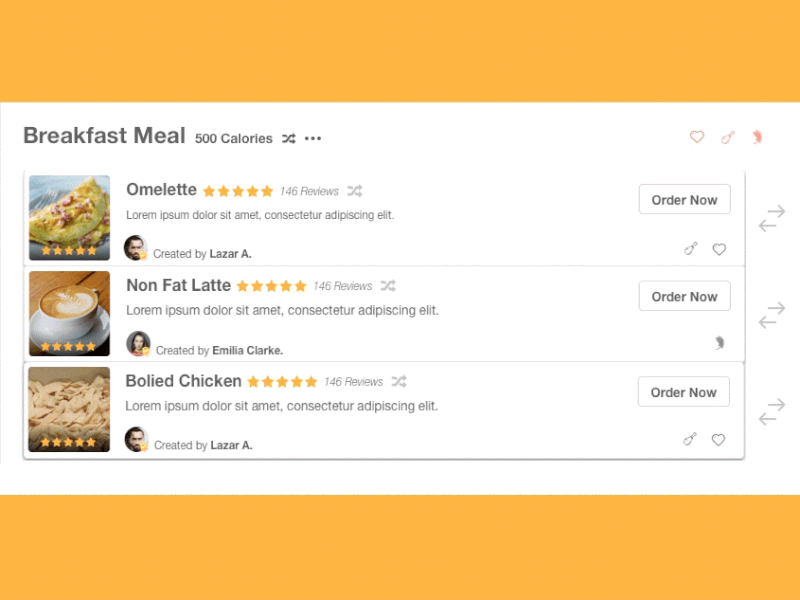 Mealplanner Interaction : Replace with Random Meal app food health meal react replace web