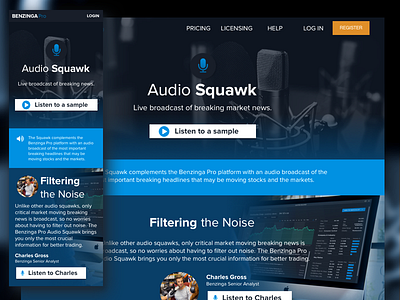 Audio Squawk Landing Page