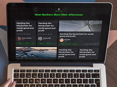 Hackernoon 2.0 Blog Redesign and Development blog design crypto desktop green hacker high contrast news reading tech ui ux design ui design