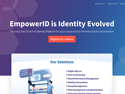 EmpowerID Web Redesign and Development blue digital id digital identity id passport profile purple visual identity web web design website