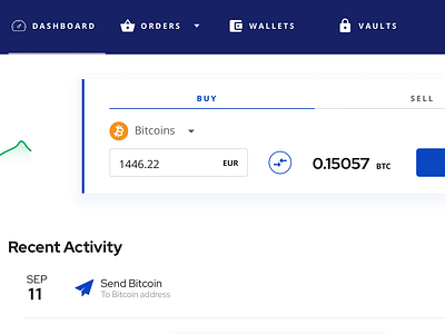 CryptoDirect Dashboard UI Design