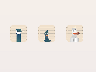 Three bullies under arrest birds design icon illustration ui