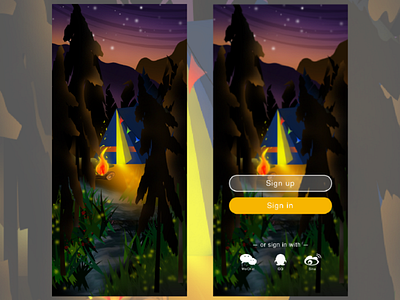 light in the forest design fire flag flame forest tent ui