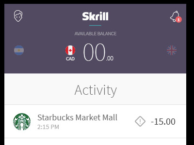 New Skrill Wallet Navigation