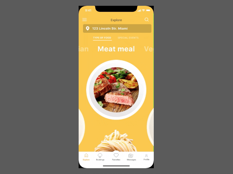 food selecting app app chef cooking designispiration food foodapp uidesigninspiration uidesigns