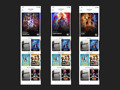 XD DAILY CREATIVE CHALLENGE Movie App adobe xd app branding challenges cinema app design film film app film poster app films ios mobile movie movie app ui