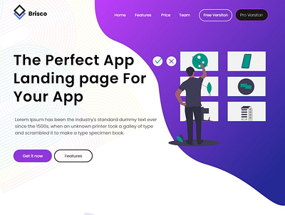 Apps landing page adobe xd apps design landing design landing page onecolor onepage website