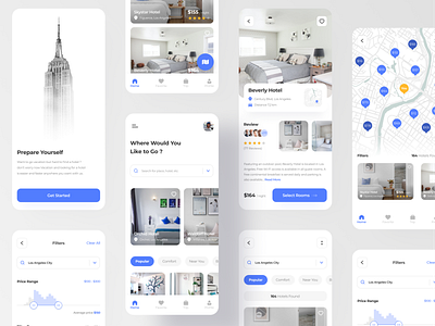 Hotel Booking App 🏬 apartment booking booking app booking system clean estate flight app hotel hotel app hotel booking hotel branding house property real estate simple ticket app travel agency travel app traveling uiux