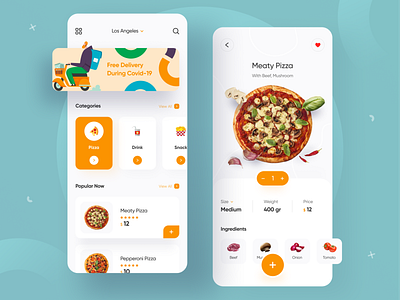 Food Delivery App 🍕 clean delivery delivery app delivery service eat food and drink food app food app ui food delivery food delivery app food delivery application mobile app pizza app restaurant restaurant app shopping simple ui uidesign uiux
