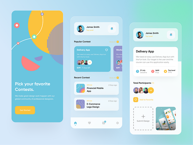 Contest Mobile App Exploration by Andika Wiraputra on Dribbble
