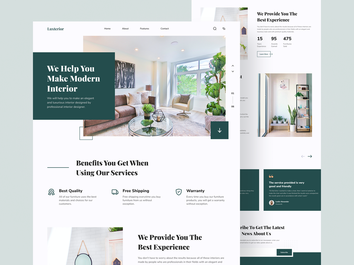 Luxterior - Interior Landing Page by Andika Wiraputra for One Week ...