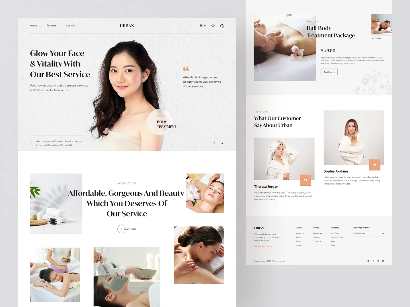 Elegant Beauty Salon Website Design for Spa & Treatment Services