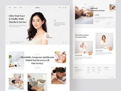 URBAN - Spa & Beauty Landing Page beauty beauty app beauty clinic beauty landing page beauty salon cosmetics fashion fashion landing page girl landing page minimalist salon service spa spa landing page surgery treatment uiux website website design