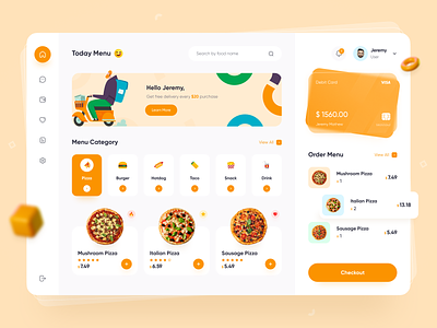 Food Delivery Dashboard chef clean dashboard dashboard design dashboard ui delivery app eat food food app food delivery food delivery app food delivery dashboard food delivery service foodie pizza tracking app uidesign uiux web design website