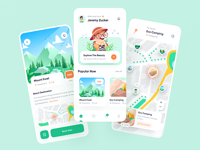 Travel App ✈️ adventure agency booking app clean design destination explore flight app mobile app travel travel agency travel app travel booking travelling trip ui uidesign uiux vacation vacation app