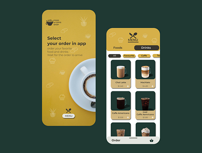 CoffeShop Mobile App app design flat mobile app mobile design mobile ui ui uiux ux