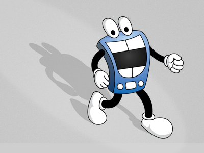 Mobile Mascot blue mascot mobile phone
