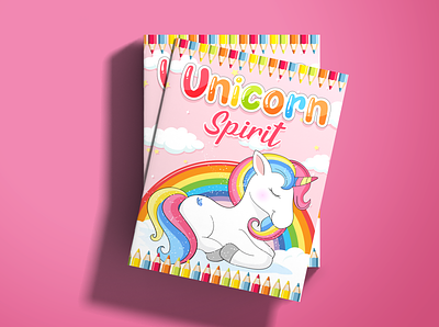 Unicorn Spirit Coloring Book For Amazon KDP book cover coloring book for kids kdp kdp cover unicorn unicorn coloring unicorn coloring book