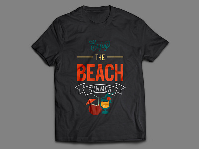 Enjoy The Beach Summer T-Shirt apparel apparel design beach brand fashion holiday illustration photoshop shirts summer tees tshirt tshirts typography