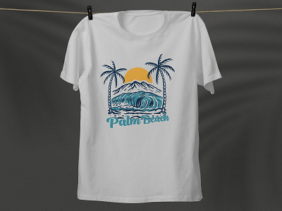 Palm Beach t-shirt vector apparel apparel design art beach design fashion illustration paradise summer t shirt tees tshirt tshirts typography vector